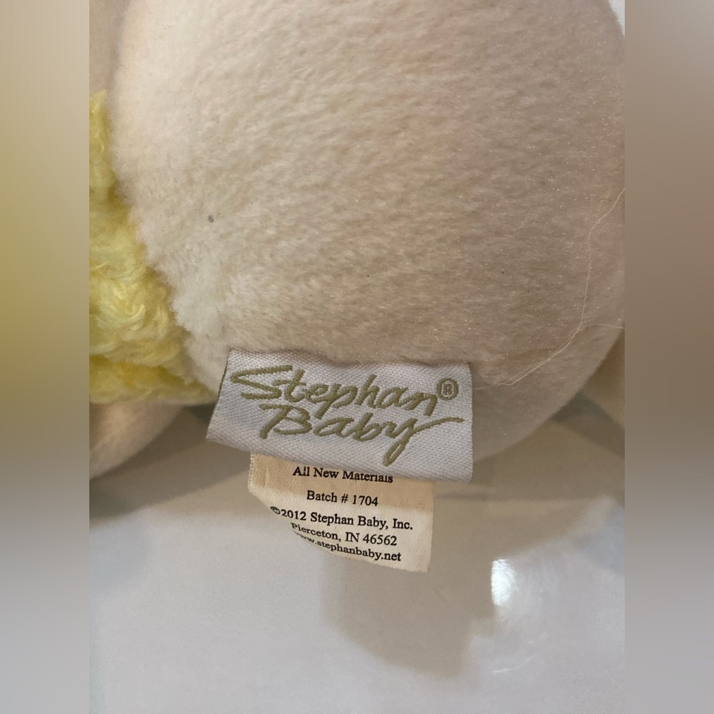Rare Stephan Baby Lovey Bunny Rabbit Security Blanket Yellow White plush Blankie - Picture 7 of 11